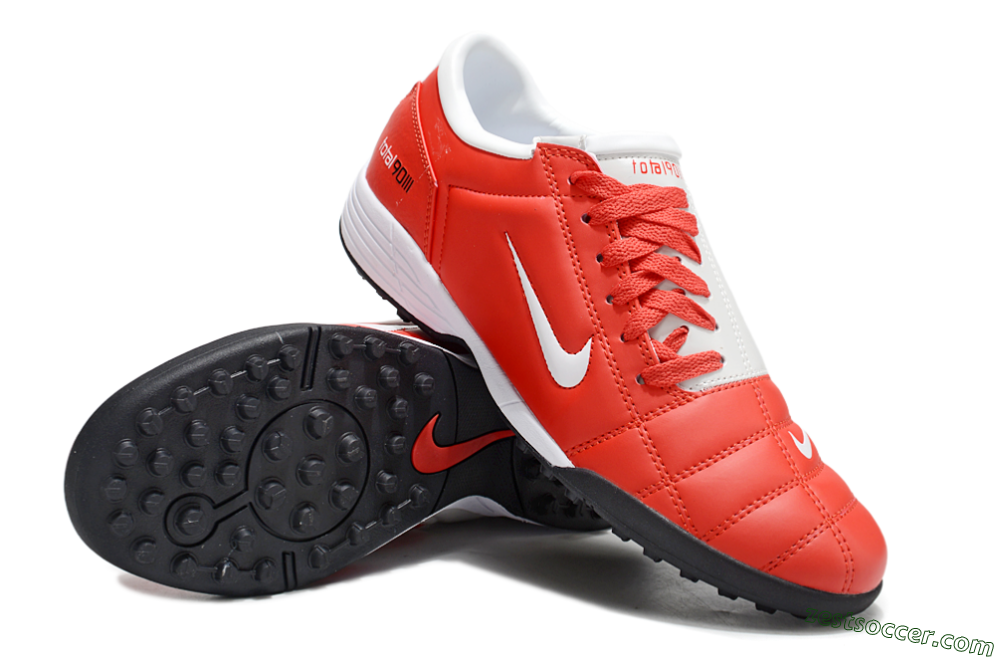 Nike Total 90 II TF Low-Tops Soccer Shoes - Red/White/Black 3