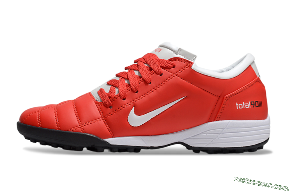 Nike Total 90 II TF Low-Tops Soccer Shoes - Red/White/Black 2
