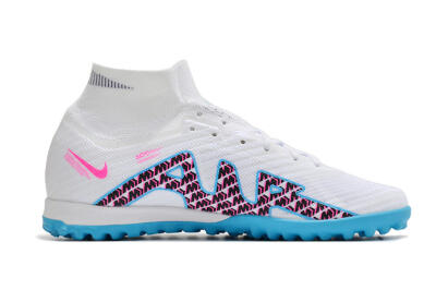Nike Air Zoom Mercurial Superfly 10 Elite TF High-Tops Soccer Shoes - White/Blue/Red