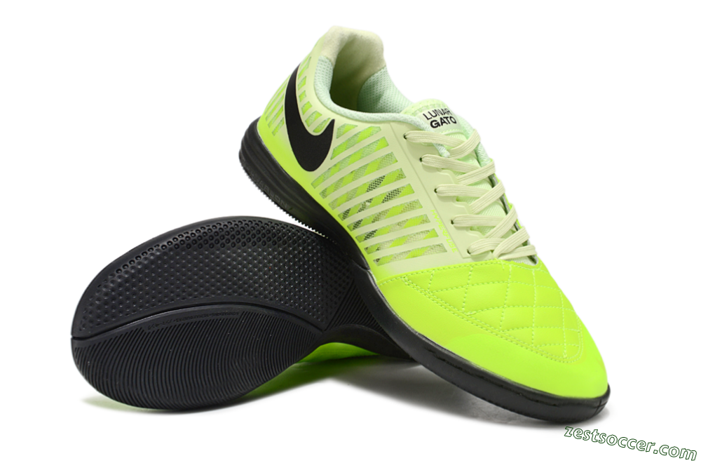 Nike Lunar Gato 2 IC Low-Tops Soccer Shoes - Yellow/Black 4