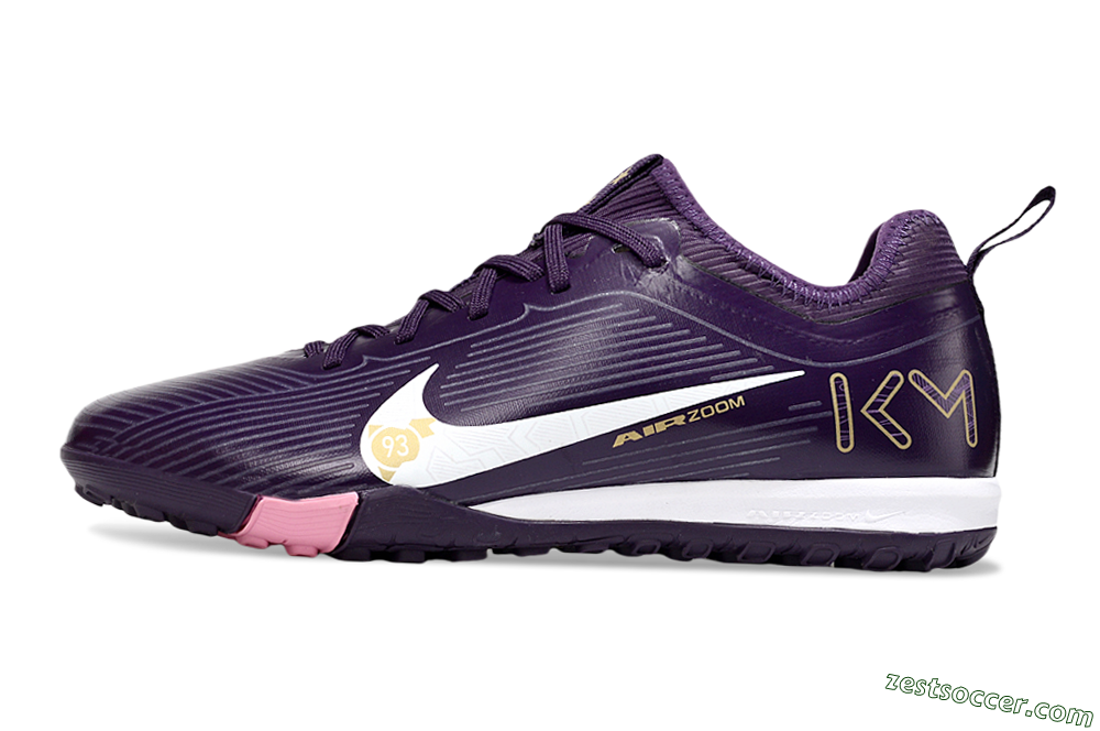 Nike Air Zoom Mercurial Vapor 16 Pro TF Low-Tops Soccer Shoes - Purple/White/Gold 2