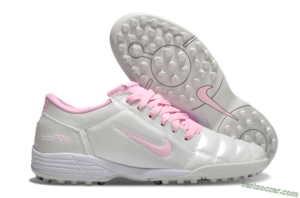 Nike Total 90 II TF Low-Tops Soccer Shoes - Beige/Pink/White 0