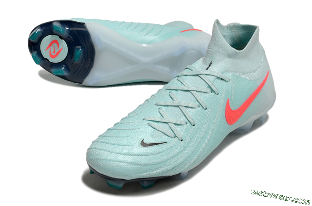 Nike Phantom Luna Elite FG High-Tops Soccer Cleats - Jade/Red/Black 3