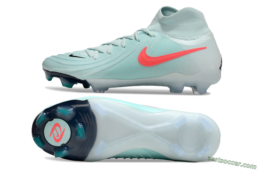 Nike Phantom Luna Elite FG High-Tops Soccer Cleats - Jade/Red/Black 1