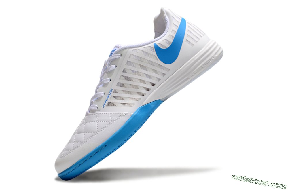 Nike Lunar Gato 2 IC Low-Tops Soccer Shoes - White/Blue 6