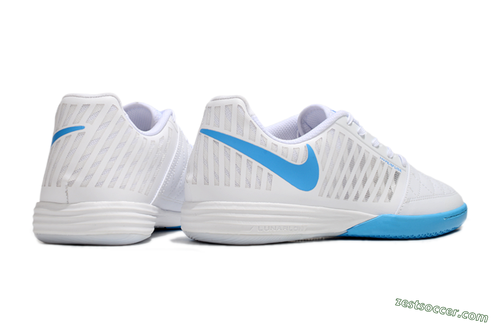 Nike Lunar Gato 2 IC Low-Tops Soccer Shoes - White/Blue 7