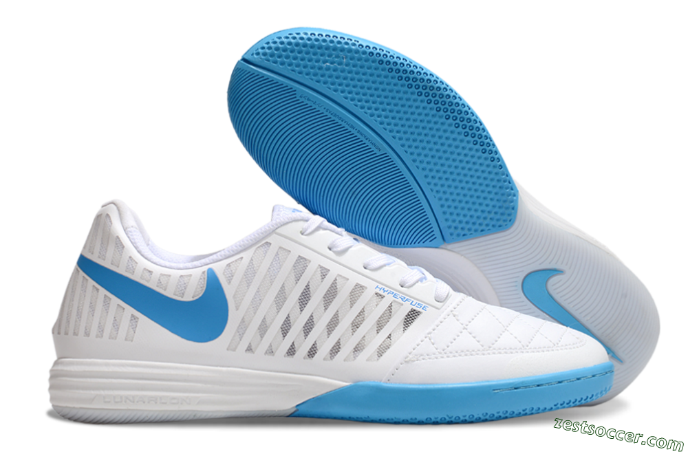 Nike Lunar Gato 2 IC Low-Tops Soccer Shoes - White/Blue 0