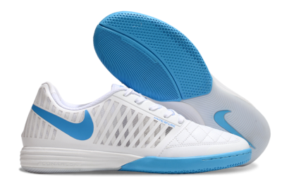 Nike Lunar Gato 2 IC Low-Tops Soccer Shoes - White/Blue