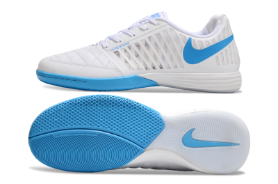 Nike Lunar Gato 2 IC Low-Tops Soccer Shoes - White/Blue