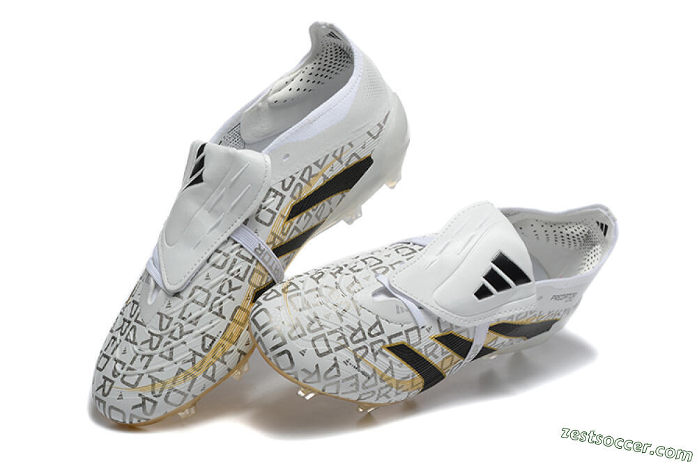 Adidas Predator 25 Elite Foldover Tongue FG Low-Tops Soccer Cleats - Grey/Black/Gold 6