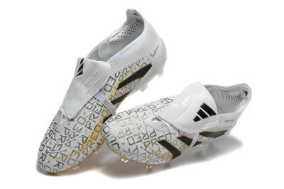 Adidas Predator 25 Elite Foldover Tongue FG Low-Tops Soccer Cleats - Grey/Black/Gold