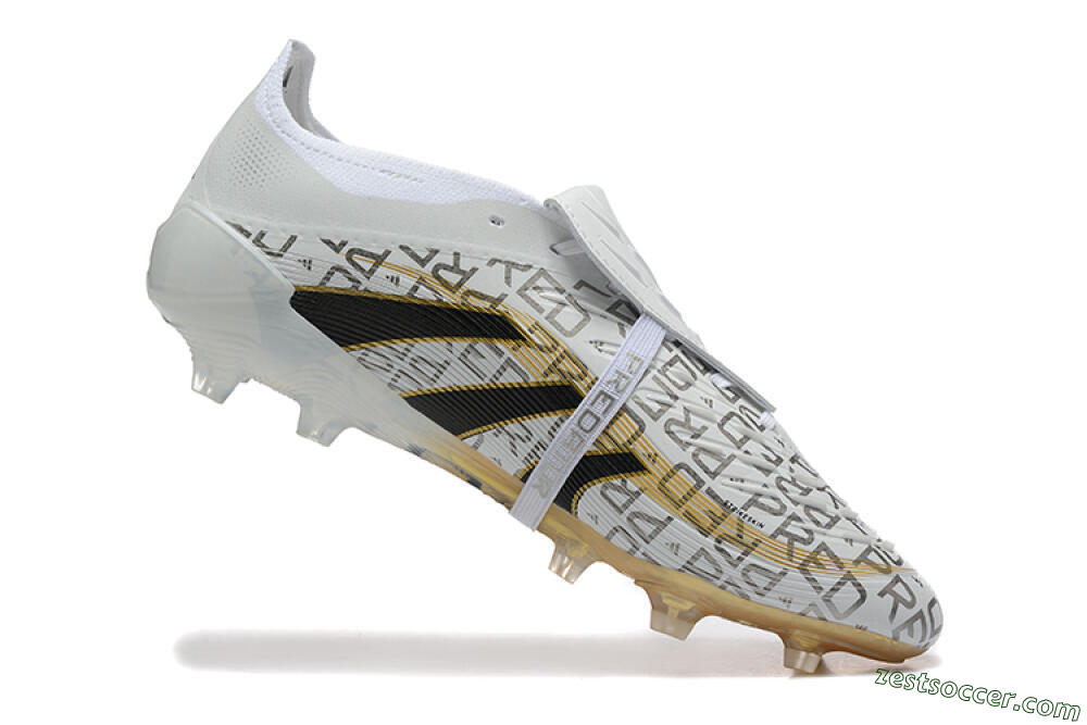Adidas Predator 25 Elite Foldover Tongue FG Low-Tops Soccer Cleats - Grey/Black/Gold 7