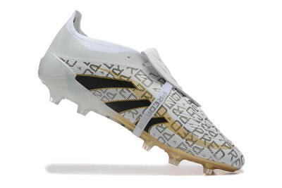 Adidas Predator 25 Elite Foldover Tongue FG Low-Tops Soccer Cleats - Grey/Black/Gold