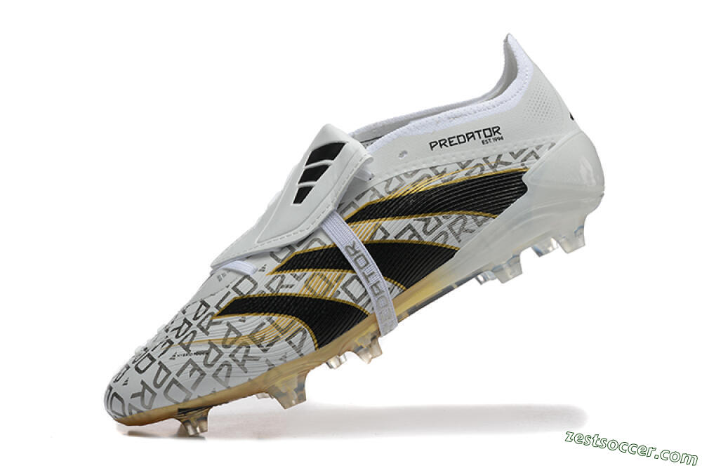 Adidas Predator 25 Elite Foldover Tongue FG Low-Tops Soccer Cleats - Grey/Black/Gold 8