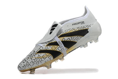 Adidas Predator 25 Elite Foldover Tongue FG Low-Tops Soccer Cleats - Grey/Black/Gold