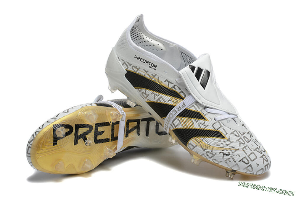 Adidas Predator 25 Elite Foldover Tongue FG Low-Tops Soccer Cleats - Grey/Black/Gold 4
