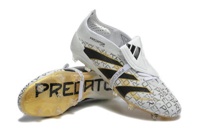 Adidas Predator 25 Elite Foldover Tongue FG Low-Tops Soccer Cleats - Grey/Black/Gold