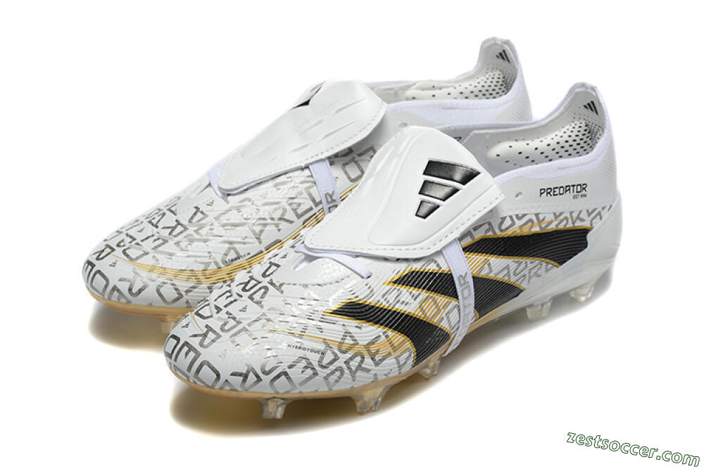 Adidas Predator 25 Elite Foldover Tongue FG Low-Tops Soccer Cleats - Grey/Black/Gold 5