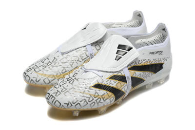 Adidas Predator 25 Elite Foldover Tongue FG Low-Tops Soccer Cleats - Grey/Black/Gold