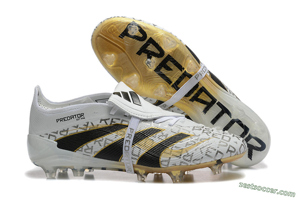 Adidas Predator 25 Elite Foldover Tongue FG Low-Tops Soccer Cleats - Grey/Black/Gold 0