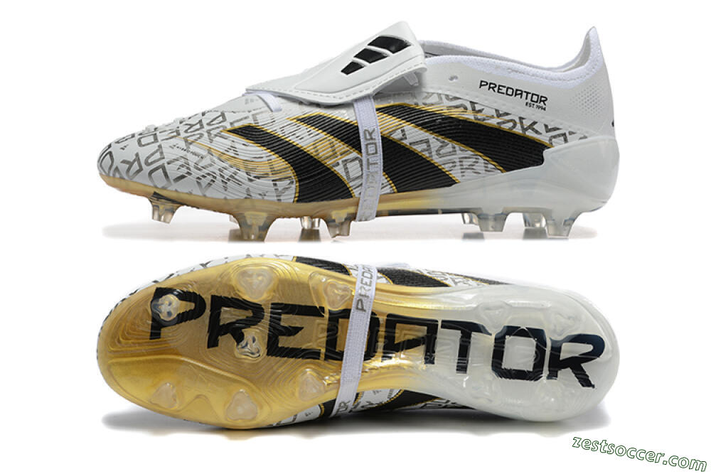 Adidas Predator 25 Elite Foldover Tongue FG Low-Tops Soccer Cleats - Grey/Black/Gold 1