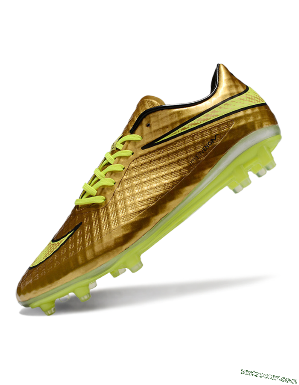 Nike Hypervenom Phantom FG Low-Tops Soccer Cleats - Gold/Yellow/Black 4