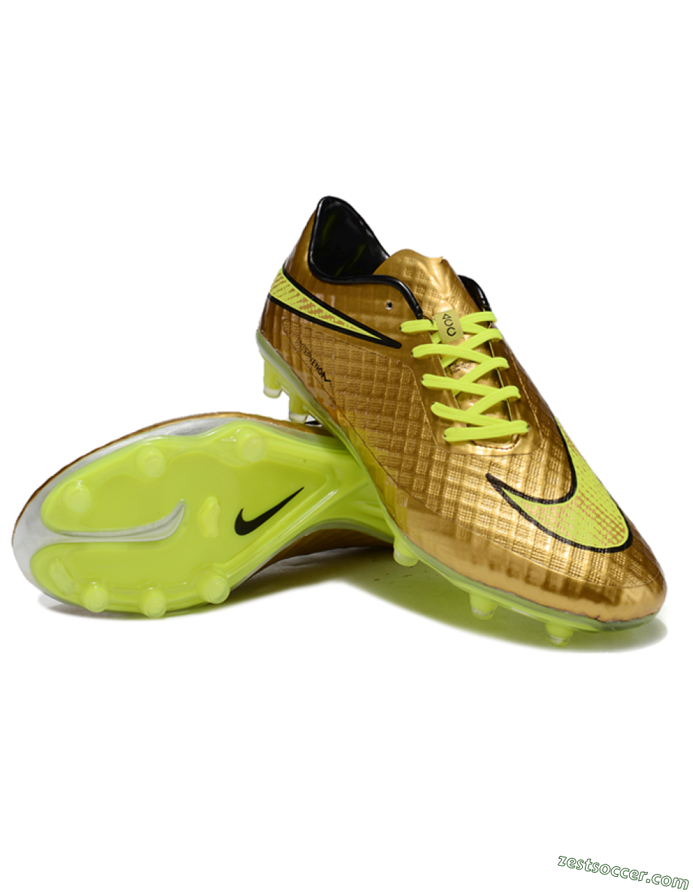 Nike Hypervenom Phantom FG Low-Tops Soccer Cleats - Gold/Yellow/Black 2