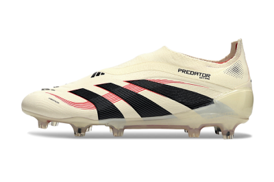 Adidas Predator Elite 25 Laceless FG Low-Tops Soccer Cleats - Beige/Black/Red