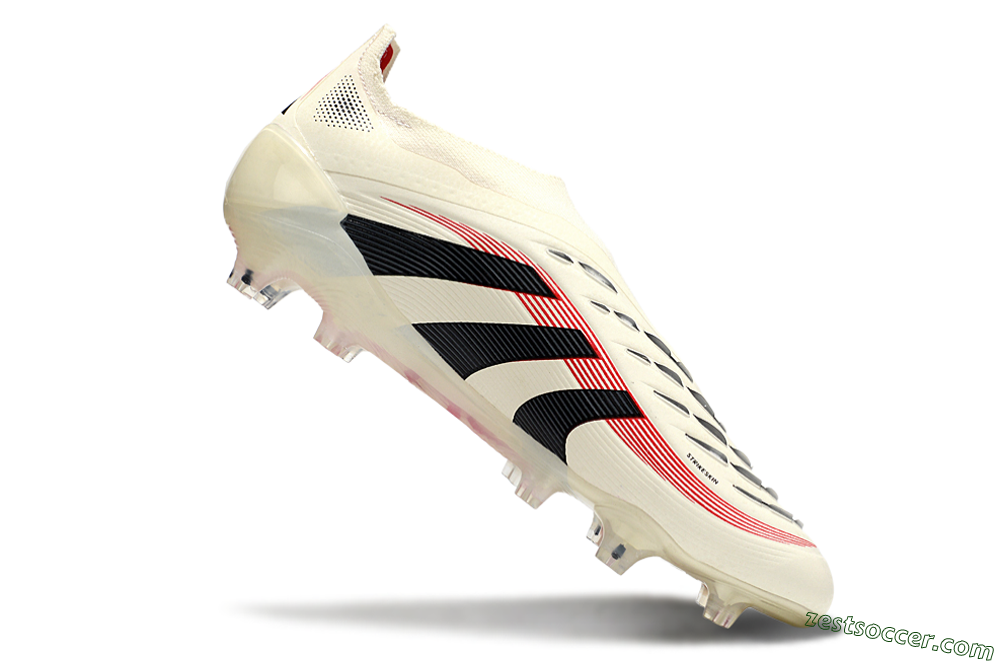Adidas Predator Elite 25 Laceless FG Low-Tops Soccer Cleats - Beige/Black/Red 4