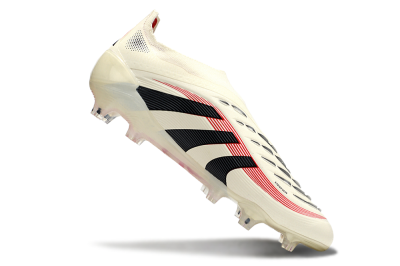 Adidas Predator Elite 25 Laceless FG Low-Tops Soccer Cleats - Beige/Black/Red