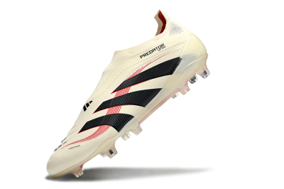 Adidas Predator Elite 25 Laceless FG Low-Tops Soccer Cleats - Beige/Black/Red