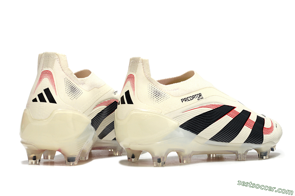 Adidas Predator Elite 25 Laceless FG Low-Tops Soccer Cleats - Beige/Black/Red 6