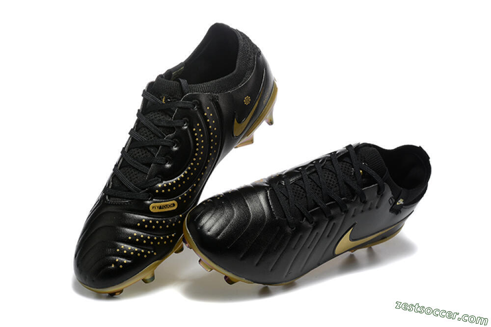 Nike Tiempo Legend 10 Elite FG Low-Tops Soccer Cleats - Black/Gold 6