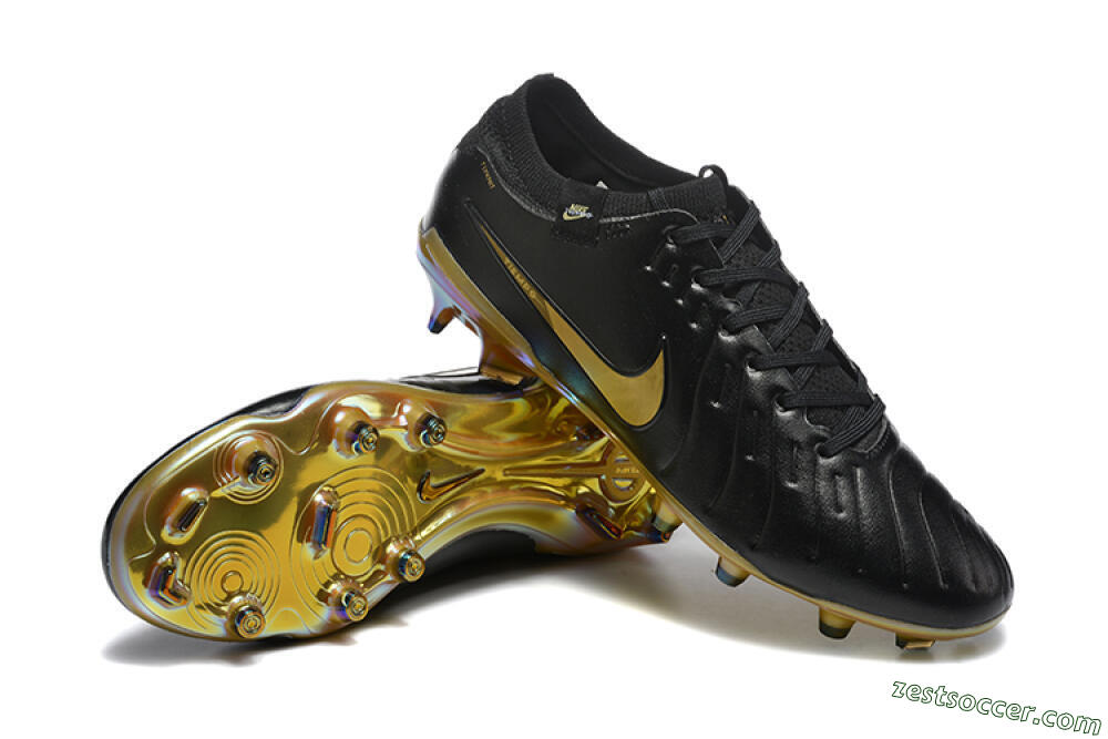 Nike Tiempo Legend 10 Elite FG Low-Tops Soccer Cleats - Black/Gold 4