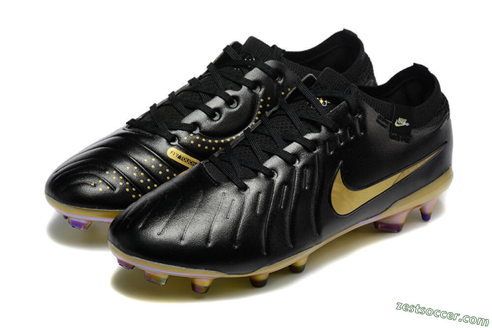Nike Tiempo Legend 10 Elite FG Low-Tops Soccer Cleats - Black/Gold 5