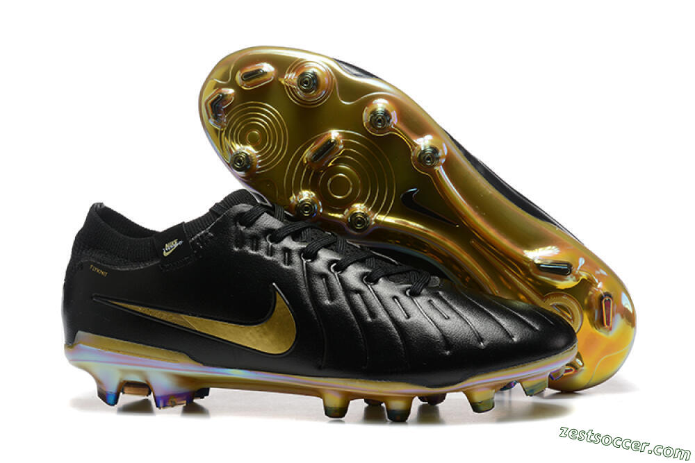 Nike Tiempo Legend 10 Elite FG Low-Tops Soccer Cleats - Black/Gold 0