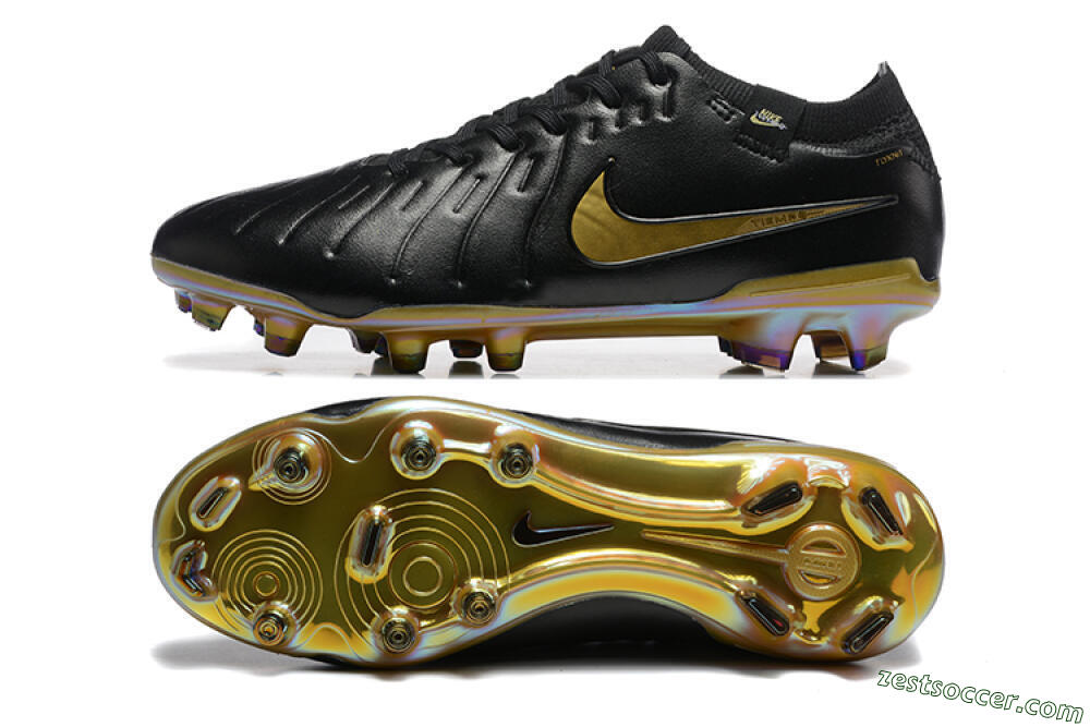Nike Tiempo Legend 10 Elite FG Low-Tops Soccer Cleats - Black/Gold 1
