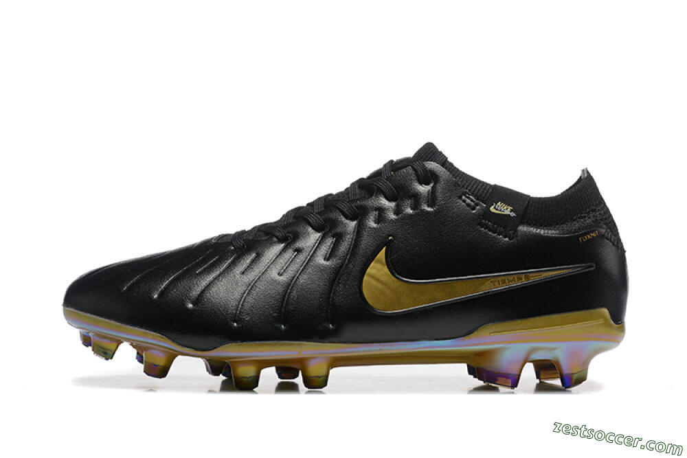 Nike Tiempo Legend 10 Elite FG Low-Tops Soccer Cleats - Black/Gold 2