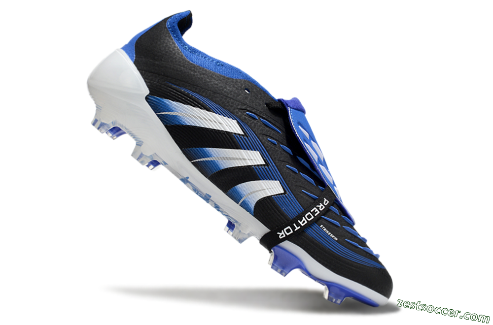 Adidas Predator 25 Elite Foldover Tongue FG Low-Tops Soccer Cleats - Black/Blue/White 4