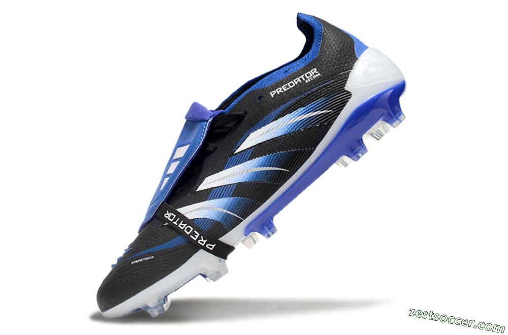 Adidas Predator 25 Elite Foldover Tongue FG Low-Tops Soccer Cleats - Black/Blue/White 5
