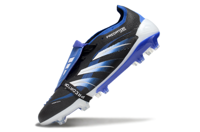 Adidas Predator 25 Elite Foldover Tongue FG Low-Tops Soccer Cleats - Black/Blue/White