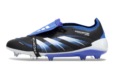 Adidas Predator 25 Elite Foldover Tongue FG Low-Tops Soccer Cleats - Black/Blue/White