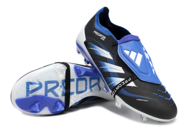 Adidas Predator 25 Elite Foldover Tongue FG Low-Tops Soccer Cleats - Black/Blue/White