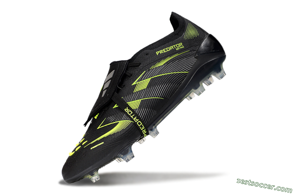 Adidas Predator 25 Elite Foldover Tongue FG Low-Tops Soccer Cleats - Black/Yellow 5