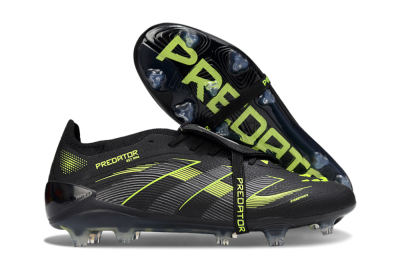 Adidas Predator 25 Elite Foldover Tongue FG Low-Tops Soccer Cleats - Black/Yellow