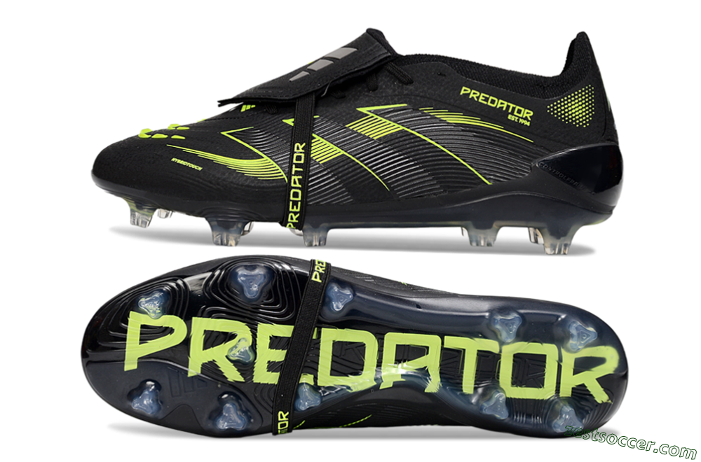 Adidas Predator 25 Elite Foldover Tongue FG Low-Tops Soccer Cleats - Black/Yellow 1
