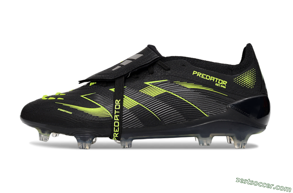 Adidas Predator 25 Elite Foldover Tongue FG Low-Tops Soccer Cleats - Black/Yellow 2