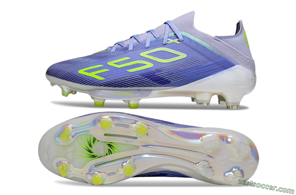 Adidas F50+ Elite Lightstrike Pro FG Low-Tops Soccer Cleats - Blue/Yellow 1