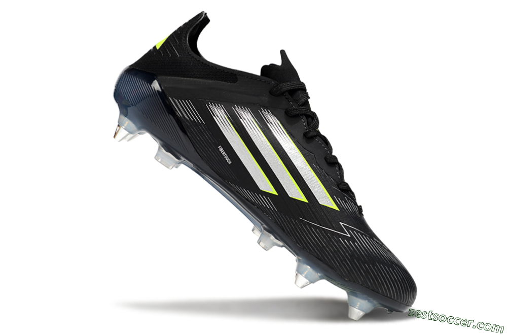 Adidas F50 Elite SG Low-Tops Soccer Cleats - Black/Silver/Yellow 4