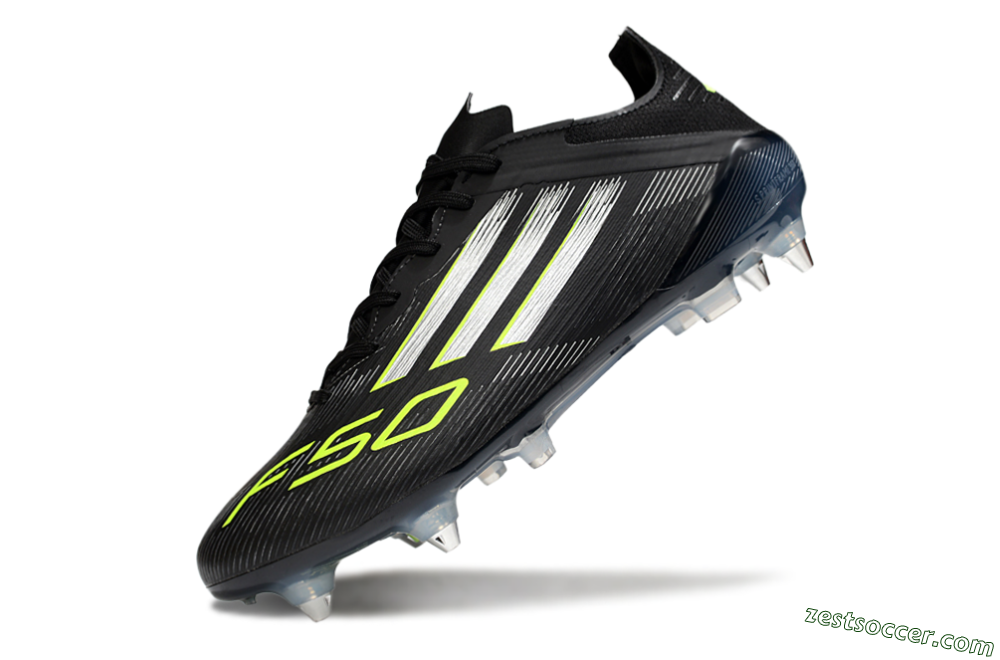 Adidas F50 Elite SG Low-Tops Soccer Cleats - Black/Silver/Yellow 5